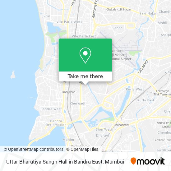 Uttar Bharatiya Sangh Hall in Bandra East map