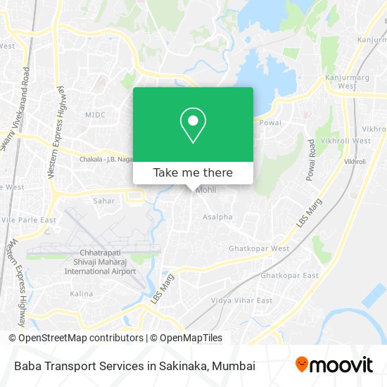 Baba Transport Services in Sakinaka map