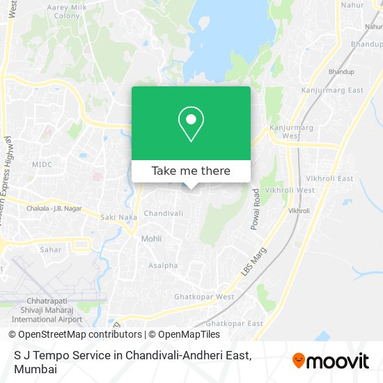 S J Tempo Service in Chandivali-Andheri East map
