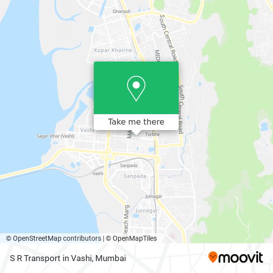 S R Transport in Vashi map