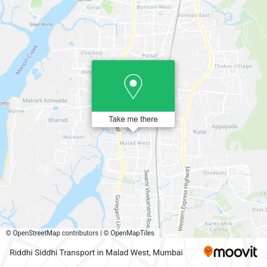 Riddhi Siddhi Transport in Malad West map