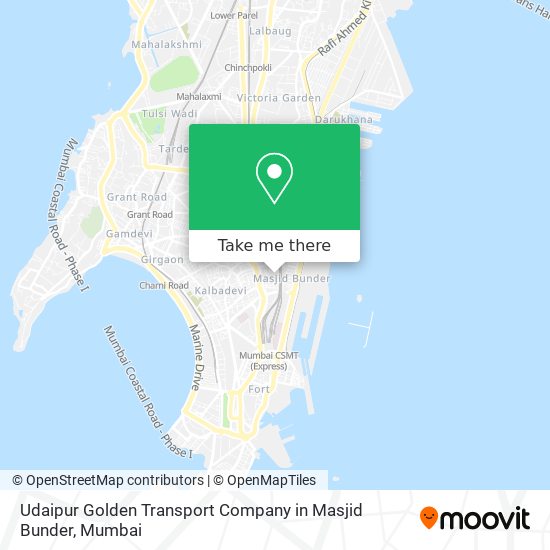 Udaipur Golden Transport Company in Masjid Bunder map