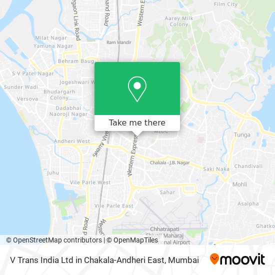 V Trans India Ltd in Chakala-Andheri East map