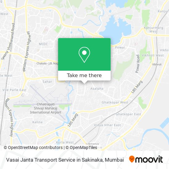 Vasai Janta Transport Service in Sakinaka map