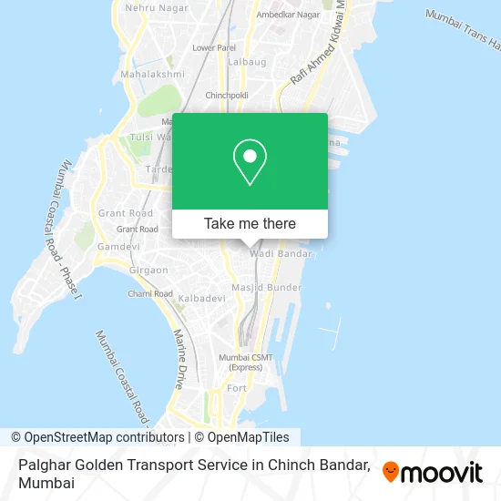 Palghar Golden Transport Service in Chinch Bandar map