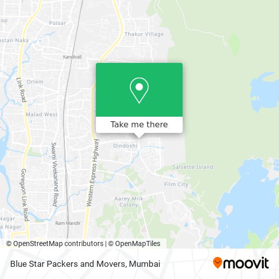 Blue Star Packers and Movers map