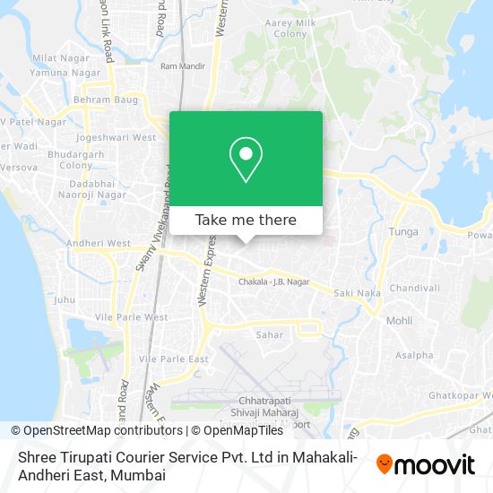 Shree Tirupati Courier Service Pvt. Ltd in Mahakali-Andheri East map