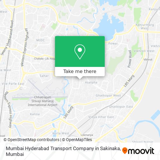 Mumbai Hyderabad Transport Company in Sakinaka map