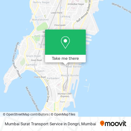 Mumbai Surat Transport Service in Dongri map