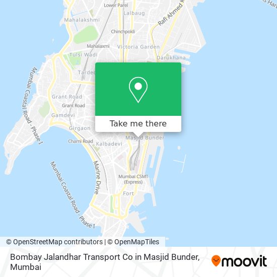 Bombay Jalandhar Transport Co in Masjid Bunder map