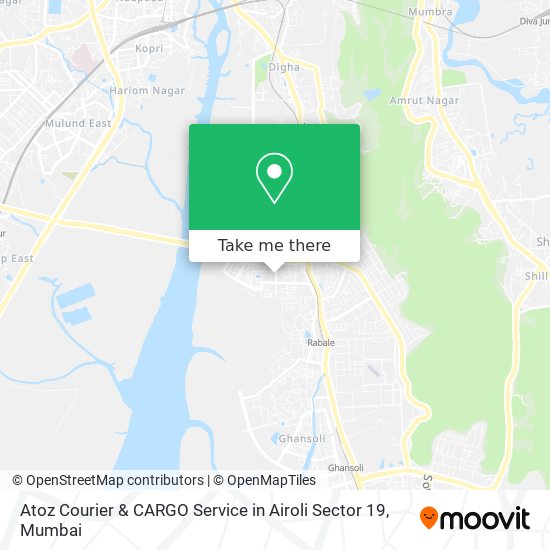 Atoz Courier & CARGO Service in Airoli Sector 19 map