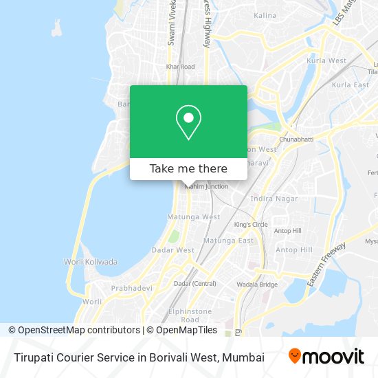 Tirupati Courier Service in Borivali West map