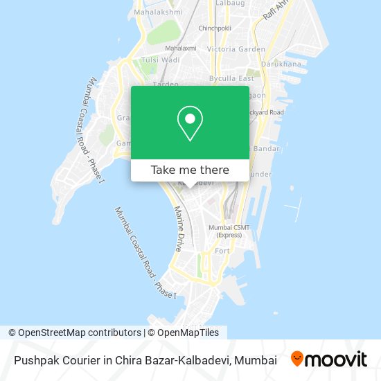 Pushpak Courier in Chira Bazar-Kalbadevi map