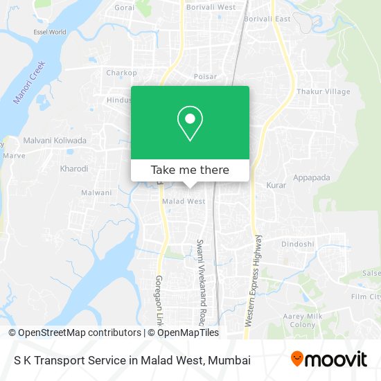 S K Transport Service in Malad West map