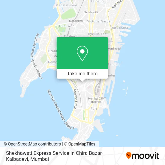 Shekhawati Express Service in Chira Bazar-Kalbadevi map