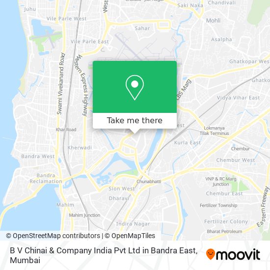 B V Chinai & Company India Pvt Ltd in Bandra East map