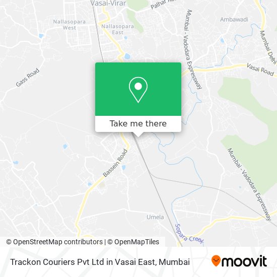 Trackon Couriers Pvt Ltd in Vasai East map