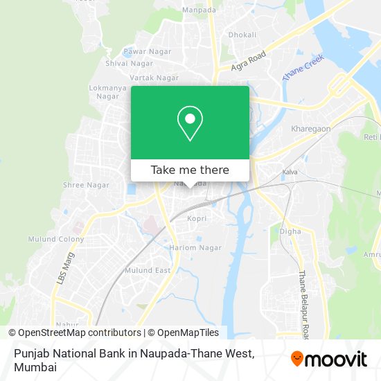 Punjab National Bank in Naupada-Thane West map