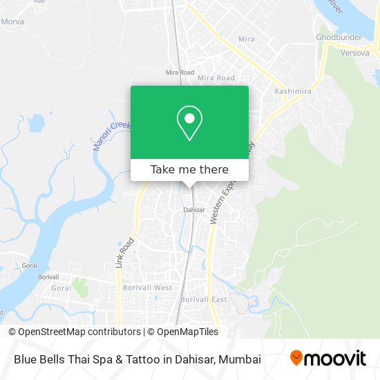 Blue Bells Thai Spa & Tattoo in Dahisar map