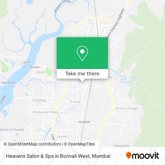 Heavens Salon & Spa in Borivali West map