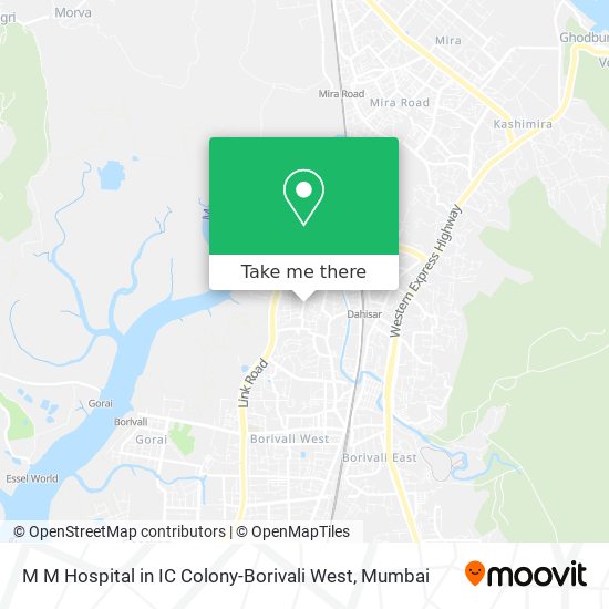 M M Hospital in IC Colony-Borivali West map
