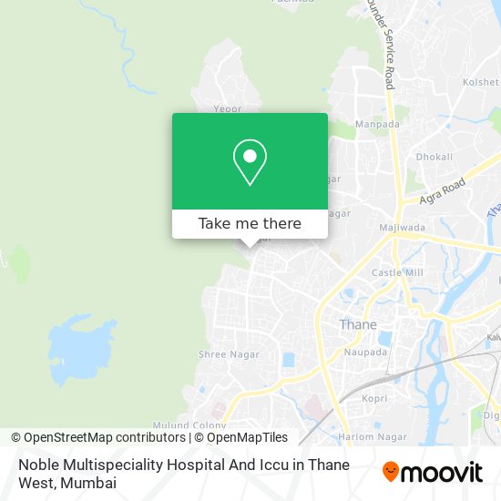 Noble Multispeciality Hospital And Iccu in Thane West map