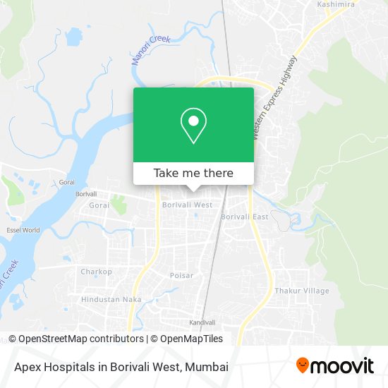 Apex Hospitals in Borivali West map