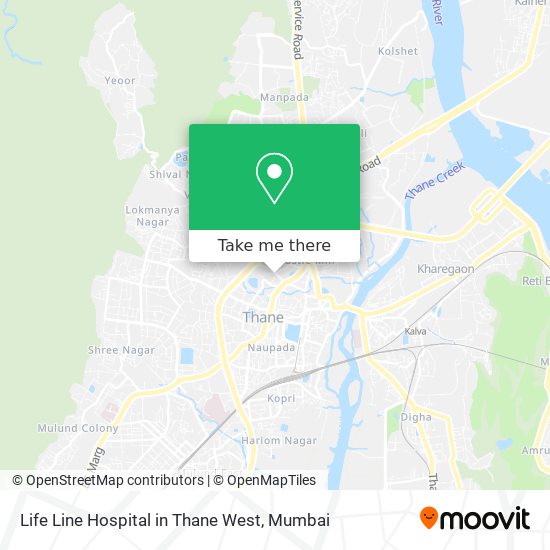 Life Line Hospital in Thane West map