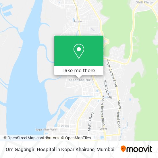 Om Gagangiri Hospital in Kopar Khairane map