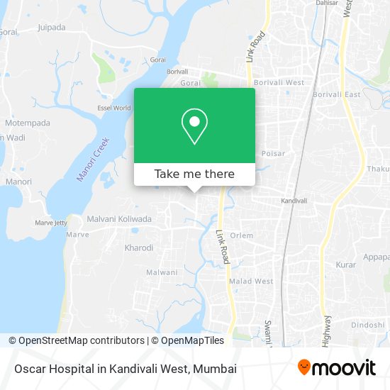 Oscar Hospital in Kandivali West map