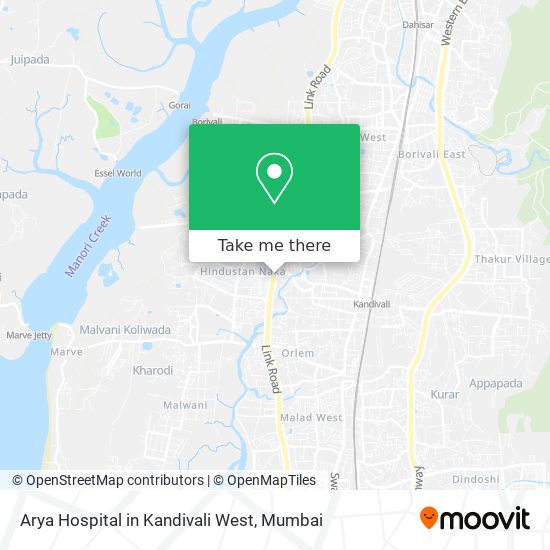 Arya Hospital in Kandivali West map