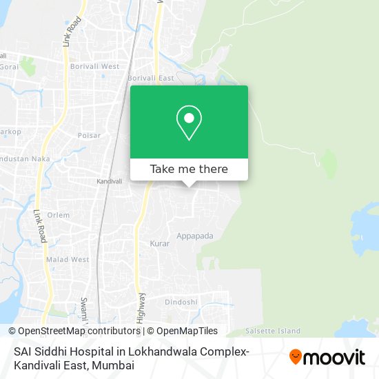 SAI Siddhi Hospital in Lokhandwala Complex-Kandivali East map