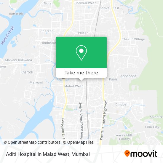 Aditi Hospital in Malad West map