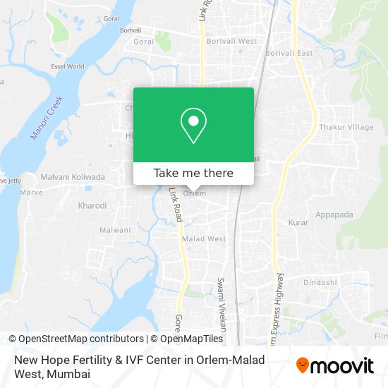 New Hope Fertility & IVF Center in Orlem-Malad West map