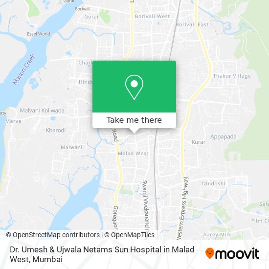 Dr. Umesh & Ujwala Netams Sun Hospital in Malad West map