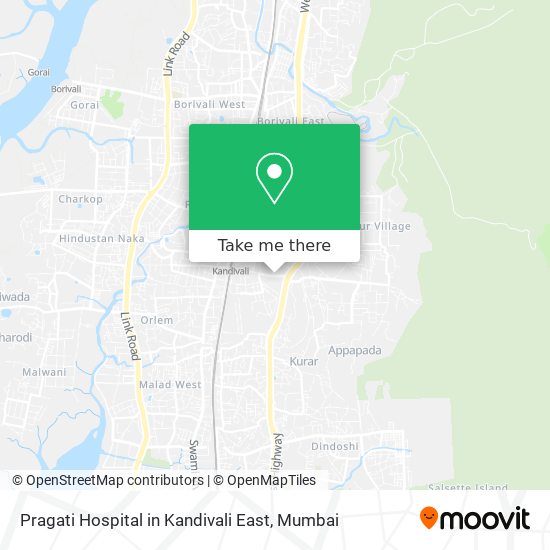 Pragati Hospital in Kandivali East map