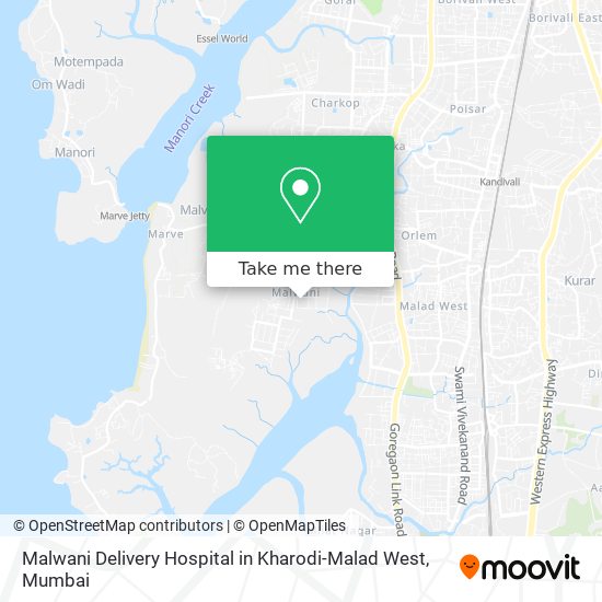 Malwani Delivery Hospital in Kharodi-Malad West map