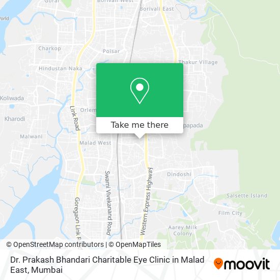 Dr. Prakash Bhandari Charitable Eye Clinic in Malad East map