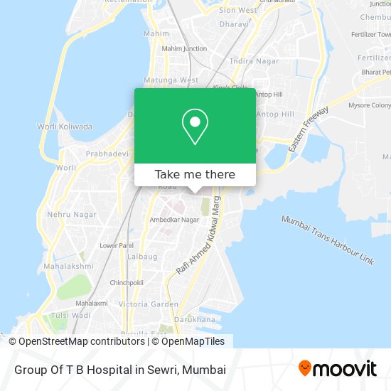 Group Of T B Hospital in Sewri map