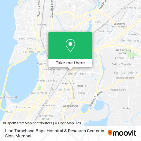 Lion Tarachand Bapa Hospital & Research Center in Sion map