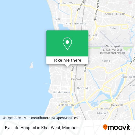 Eye Life Hospital in Khar West map