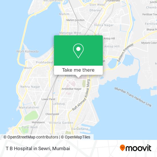 T B Hospital in Sewri map