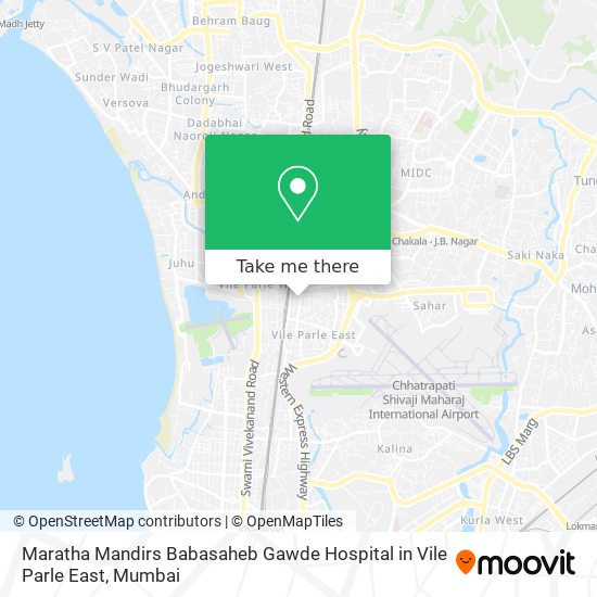 Maratha Mandirs Babasaheb Gawde Hospital in Vile Parle East map
