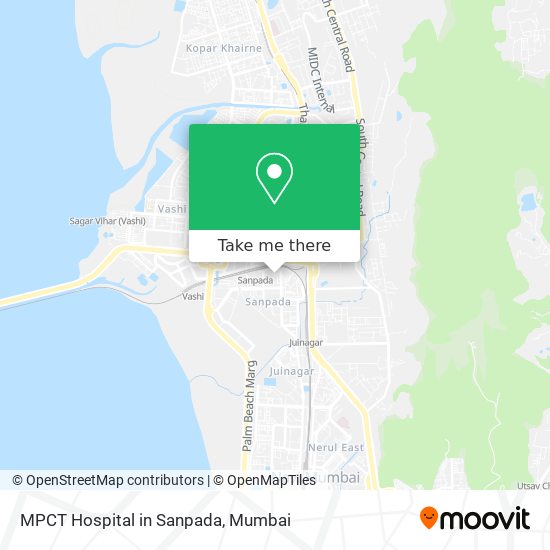 MPCT Hospital in Sanpada map