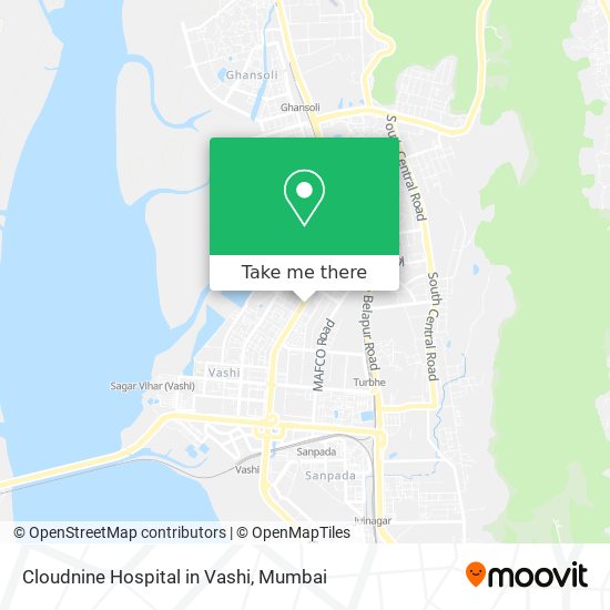 Cloudnine Hospital in Vashi map