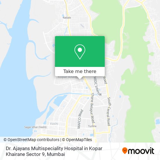 Dr. Ajayans Multispeciality Hospital in Kopar Khairane Sector 9 map