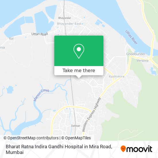 Bharat Ratna Indira Gandhi Hospital in Mira Road map