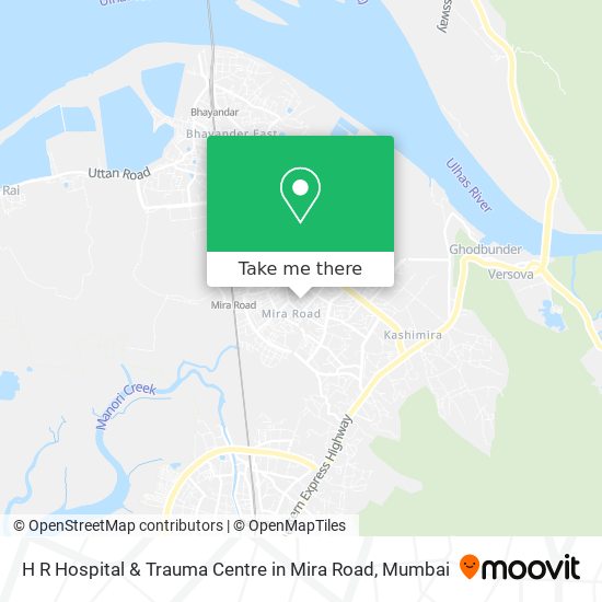 H R Hospital & Trauma Centre in Mira Road map
