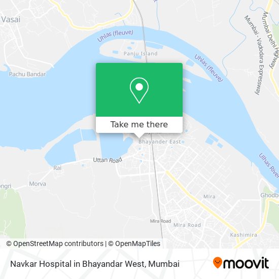 Navkar Hospital in Bhayandar West map