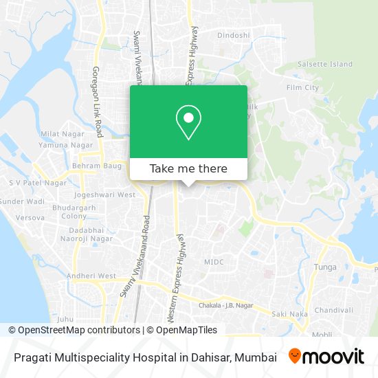 Pragati Multispeciality Hospital in Dahisar map